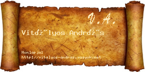 Vitályos András névjegykártya