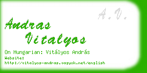andras vitalyos business card